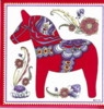 Red Dala Horse Magnet Tile - More Details